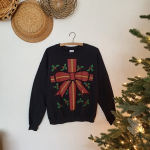Christmas bow holiday sweater